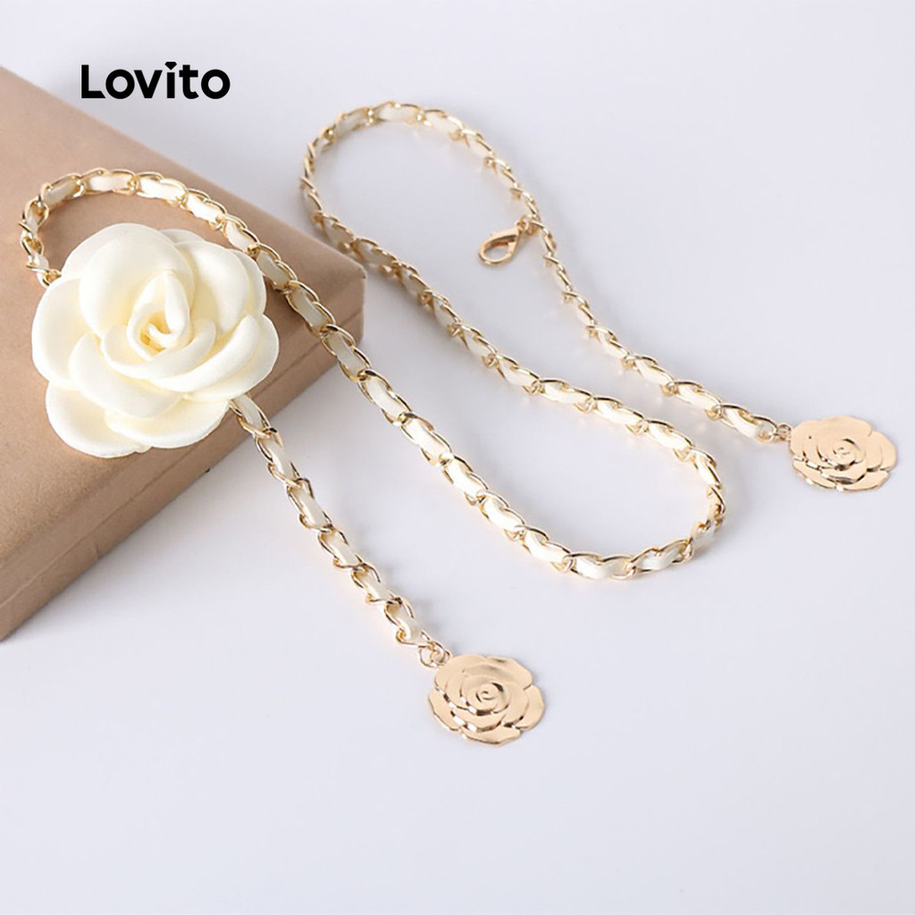 Lovito Cinto de Flores Elegantes LFA102105 em Oferta na Shopee