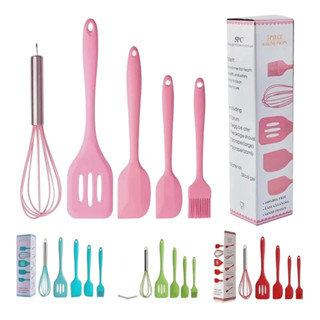 Kit 5 Pecas Utensilios de Silicone Confeitaria Espatula Pincel de Azeite Batedeira Colher de Cozinhar em Oferta na Shopee
