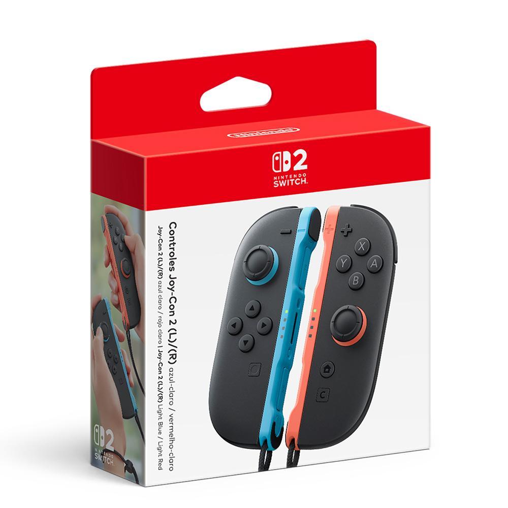 Controle Nintendo Switch 2 Joy-Con Azul Neon e Vermelh Claro em Oferta na Shopee