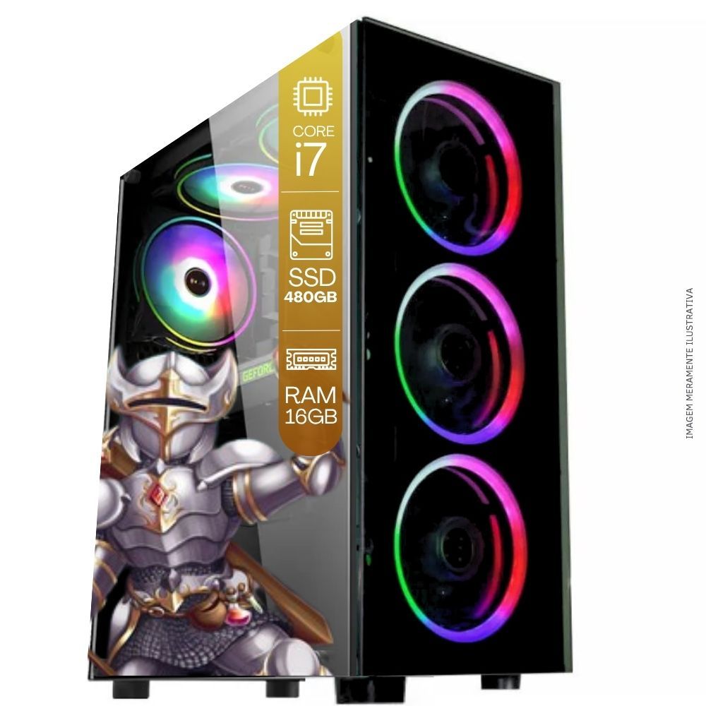 Computador PC Gamer TOB Intel Core i7 SSD 480GB 16GB Windows 11 Pro Trial