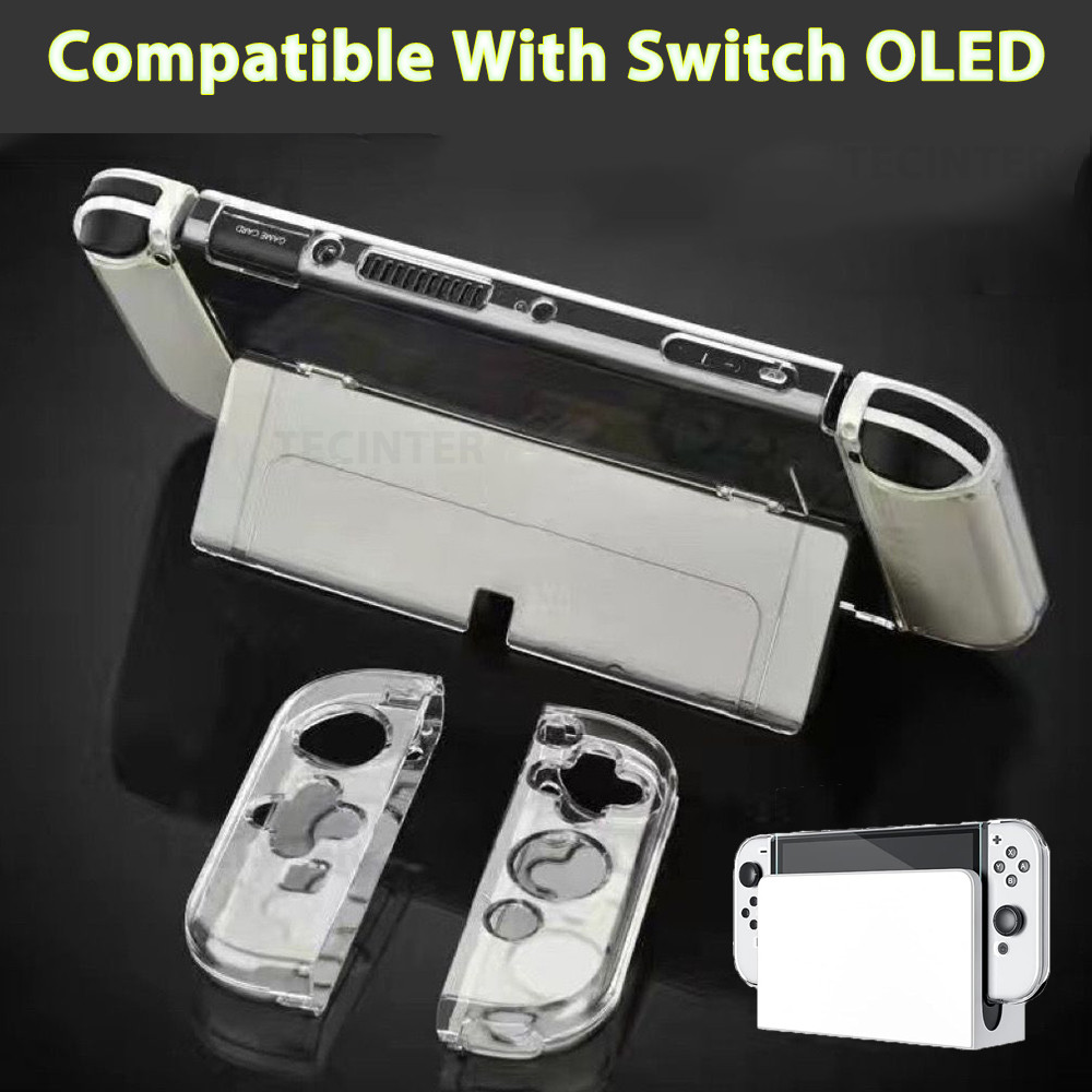 Capa Protetora TPU Para Nintendo Switch Oled Split Shell Console de Jogo Joycon Capa de Pele Estrutura Transparente