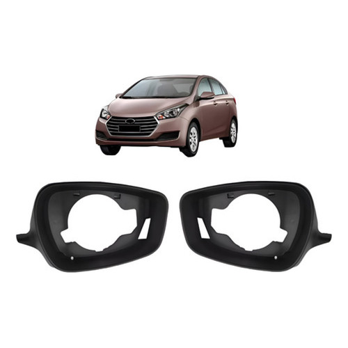 Par Moldura Retrovisor Hb20 2012 a 2019 com furo seta