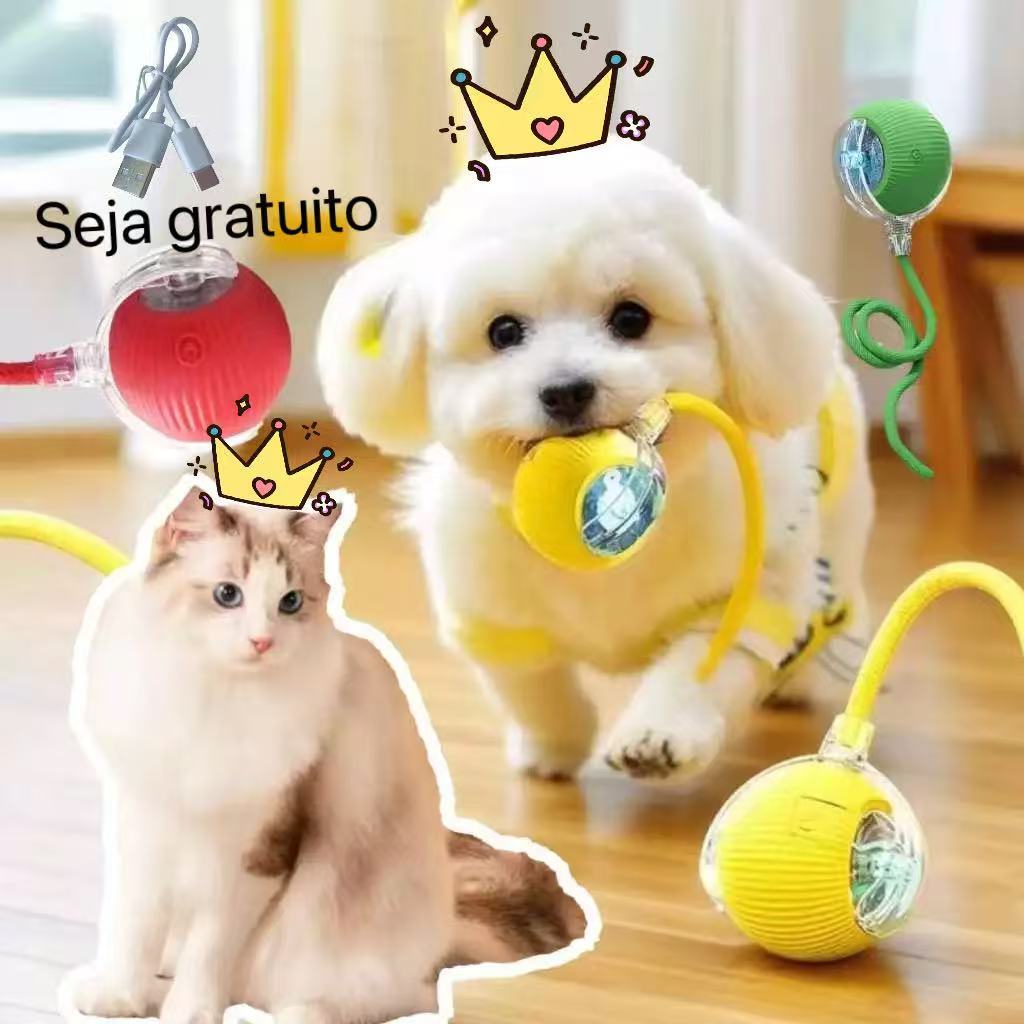 Kit 4/3/2/1 Bola Brinquedo Bolinha Para Gato Cachorro Auto Magico Elétrico Pets Usb Recarregável