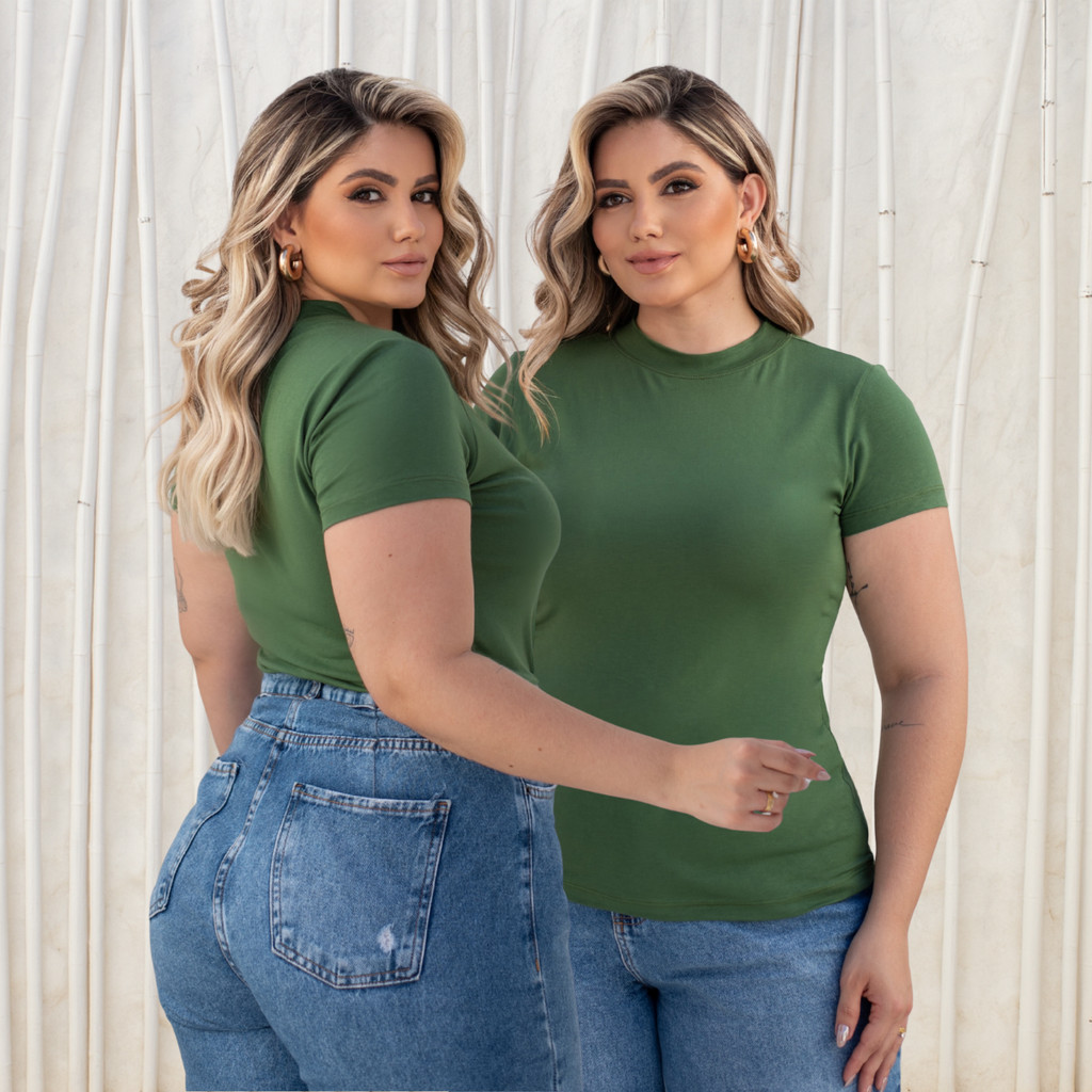 Blusa Feminina Plus size Lisa M,G,GG,G1,G2 Camiseta Feminina Camisa Feminina Tshirt Basica Casul em Oferta na Shopee