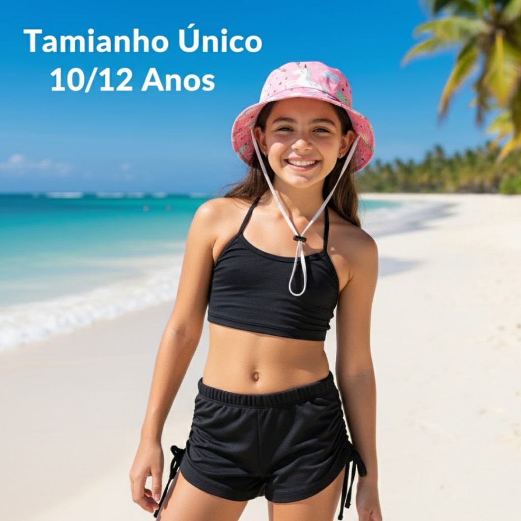 Biquíni Top Alcinha Juvenil Conjunto Croped E Shorts Cordinha Lateral Sunquíni Infantil Verão Praia em Oferta na Shopee