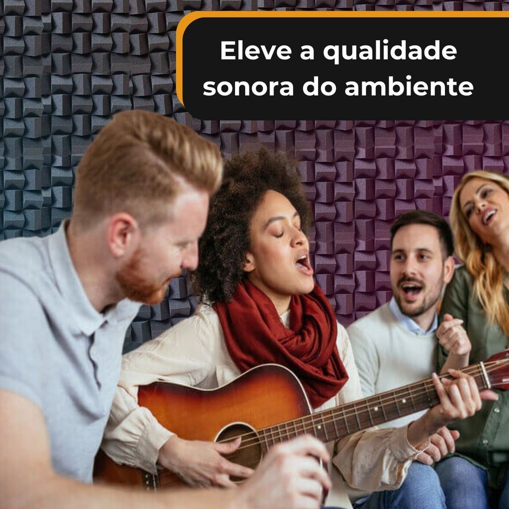 Espuma Acústica Difusor Acústico Alpha 70mm Cinza Tratamento Estudio Podcast Armazem Cunha