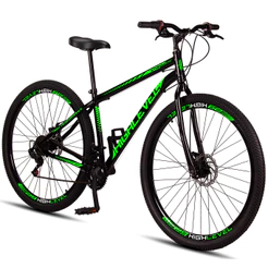 Bicicleta Aro 29 Highlevel Aço Carbono Freios a Disco 21 Marchas