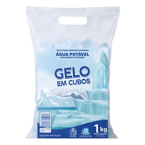 Saco Para Gelo Universal Cubo Com Alça 1kg C/ 200und F.a