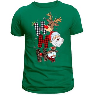 Camiseta Masculina Natal Estilosa Estampada HoHoHo Lançamento Camiseta 100% Algodão Plus Size - Asphalt Vibe