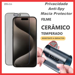 Película Para iPhone 17 16 15 14 13 12 11 X XS XR 7 8 6 6S SE Pro Max Plus 2020 2022 Macia Privacidade Protector FKM