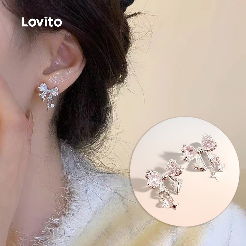 Lovito Brincos de Laço casuais LFA99138 em Oferta na Shopee