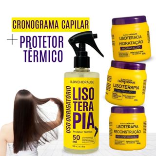 Kit Cronograma Capilar - Nutrição - Hidratação - Reconstrução + Protetor Térmico 10 em 1-Lisoterapia em Oferta na Shopee