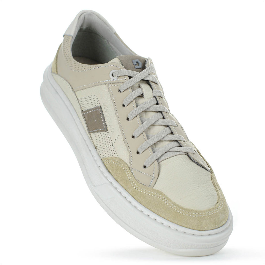 Tênis Democrata Denim Wide Creme - Masculino