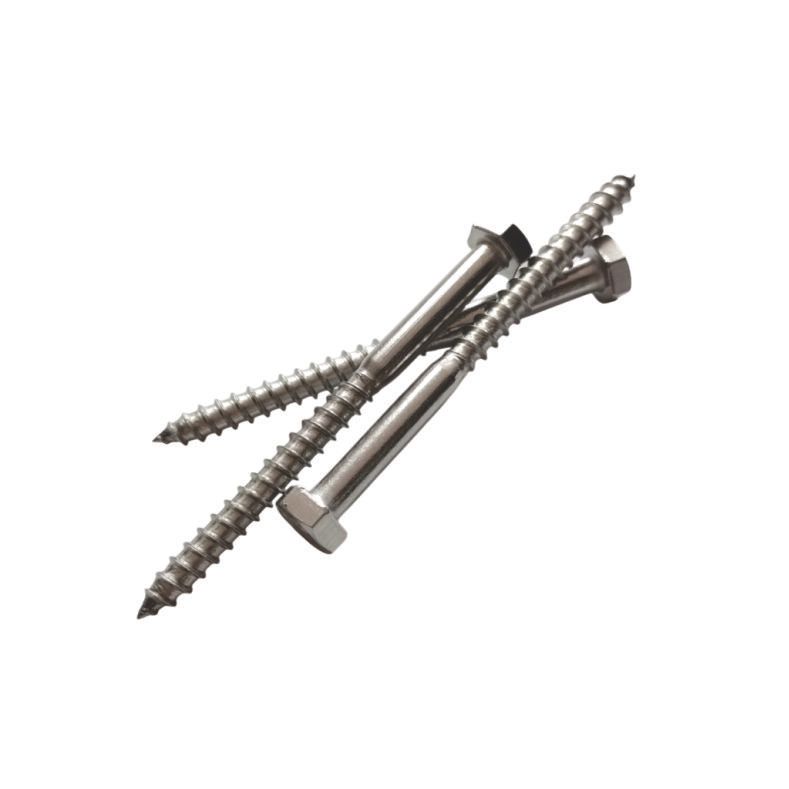 Parafuso Sextavado 1/4 M6 X 50 Inox 304 Rosca Soberba - 50 UN