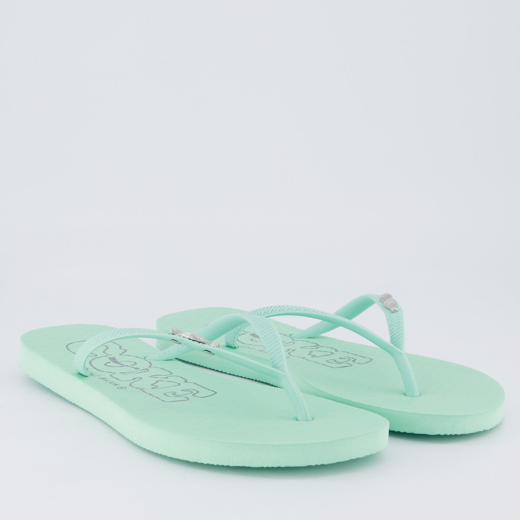 Detalhes do Chinelo Coca Cola Metallic Feminino Verde