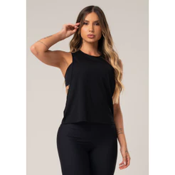 CROPPED FITNESS FEMININO MODELO NADADOR COM MAXI CAVA OASIS DLK