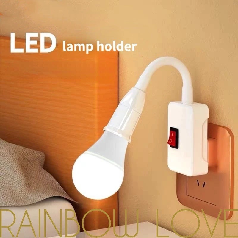 Tomada De Lâmpada E27 110-220V Extensor De Soquete Doméstico Com Interruptor Dois Plugues