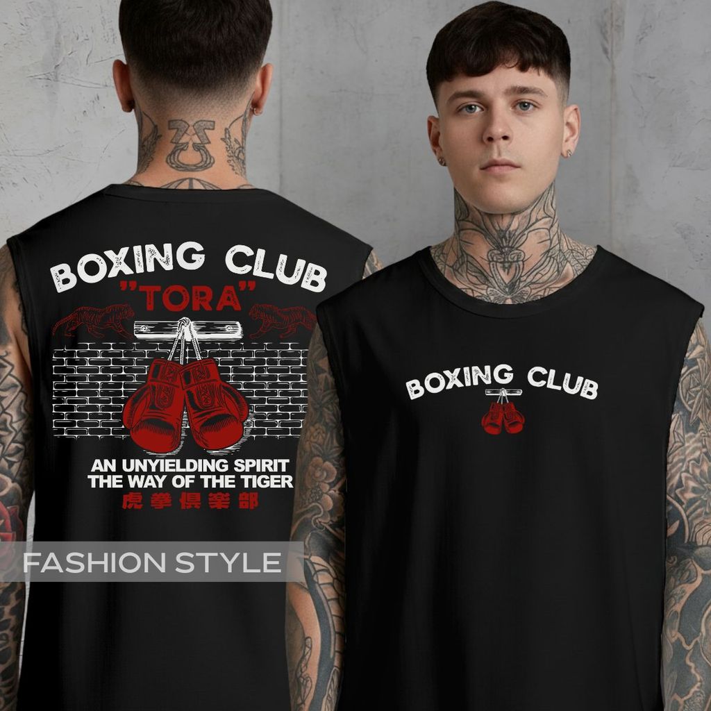 Regata Oversized Boxing Club Tora O Caminho Do Tigre Luta Boxeador Esporte Machão Algodão Cavada