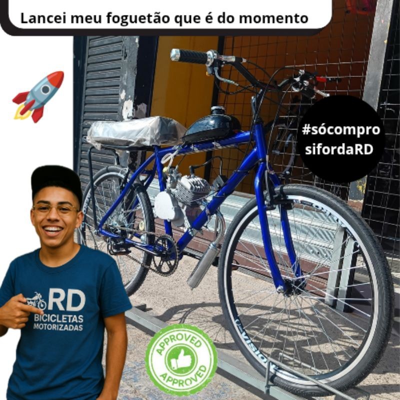 bicicleta motorizada 80 cilindradas bike 80cc muito forte 💪 em Oferta na Shopee