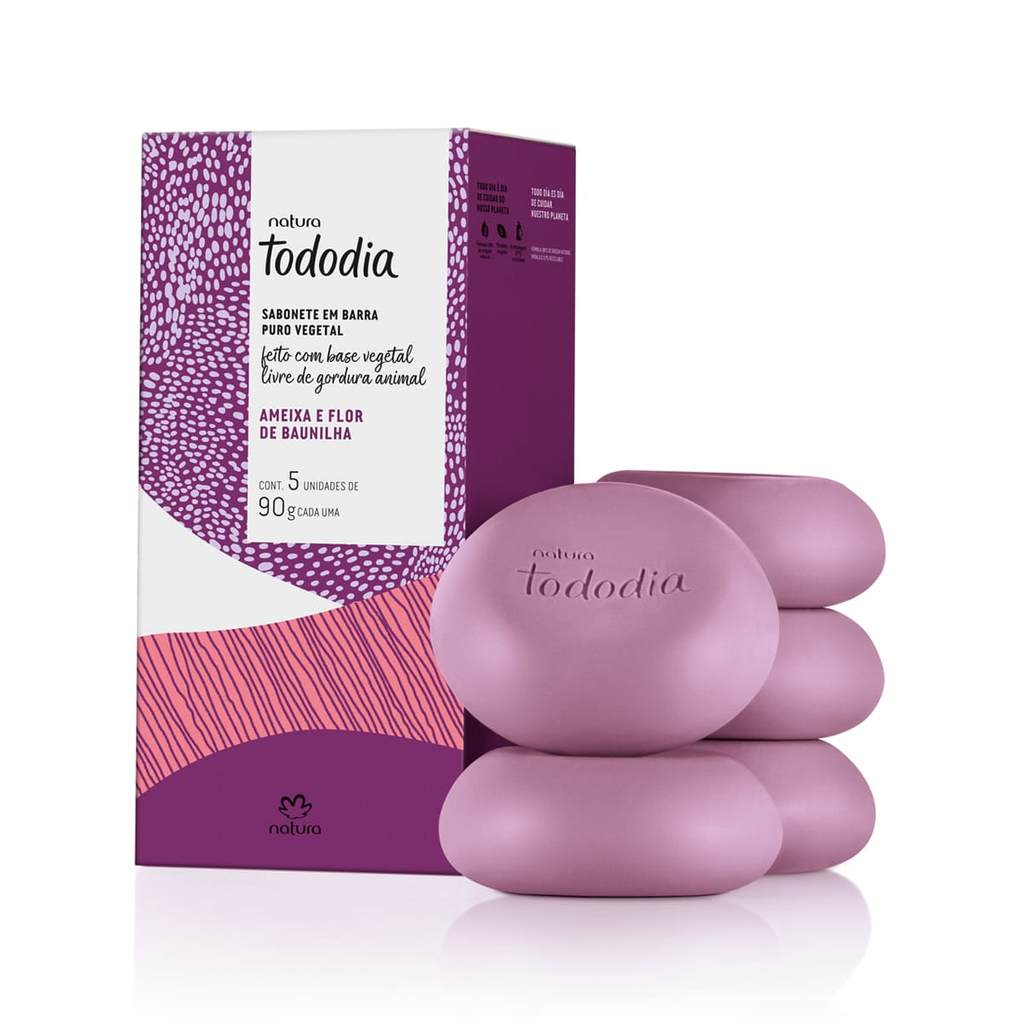 Sabonete em Barra  Tododia Ameixa e Flor de Baunilha 5x90g em Oferta na Shopee