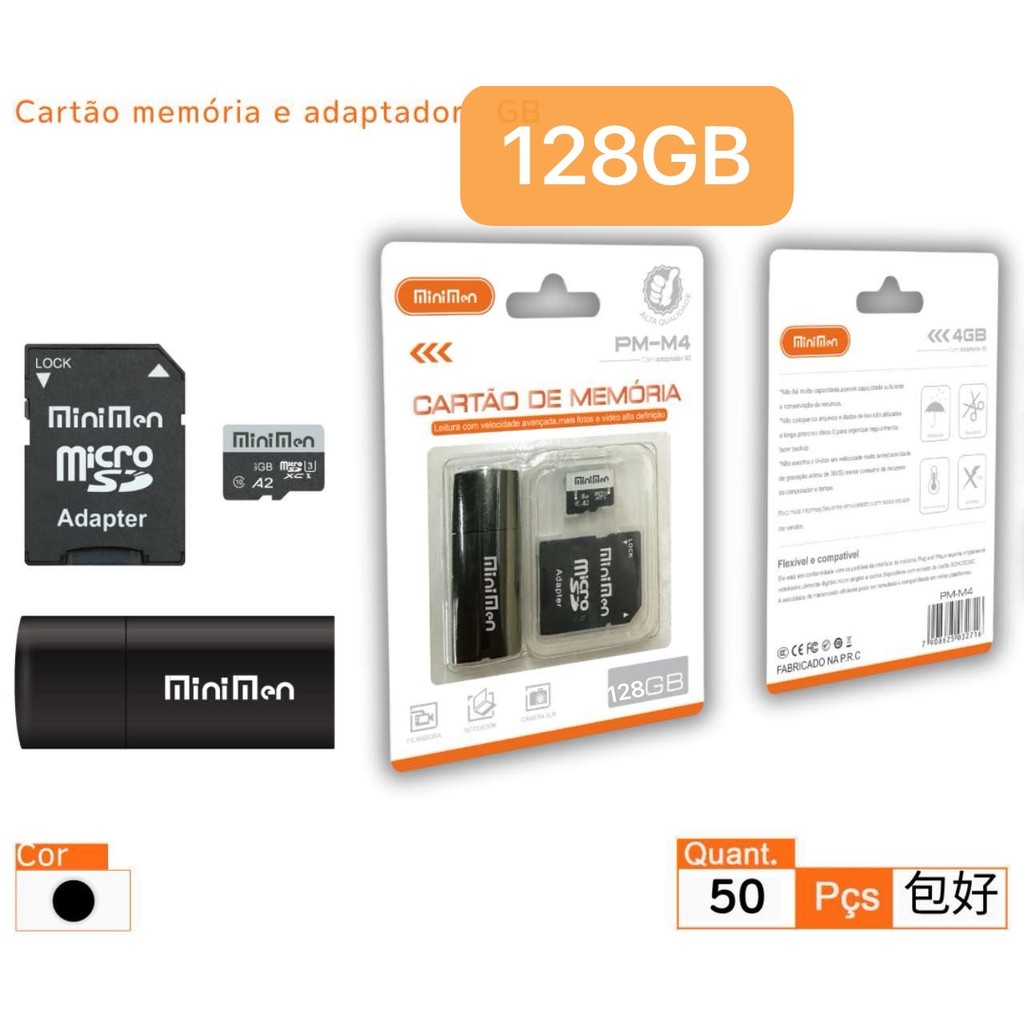 Kit Leitor USB e Cartão de Memória Micro SD 4GB 8GB 16GB 32GB 128GB Multilaser ogerta e qualidade