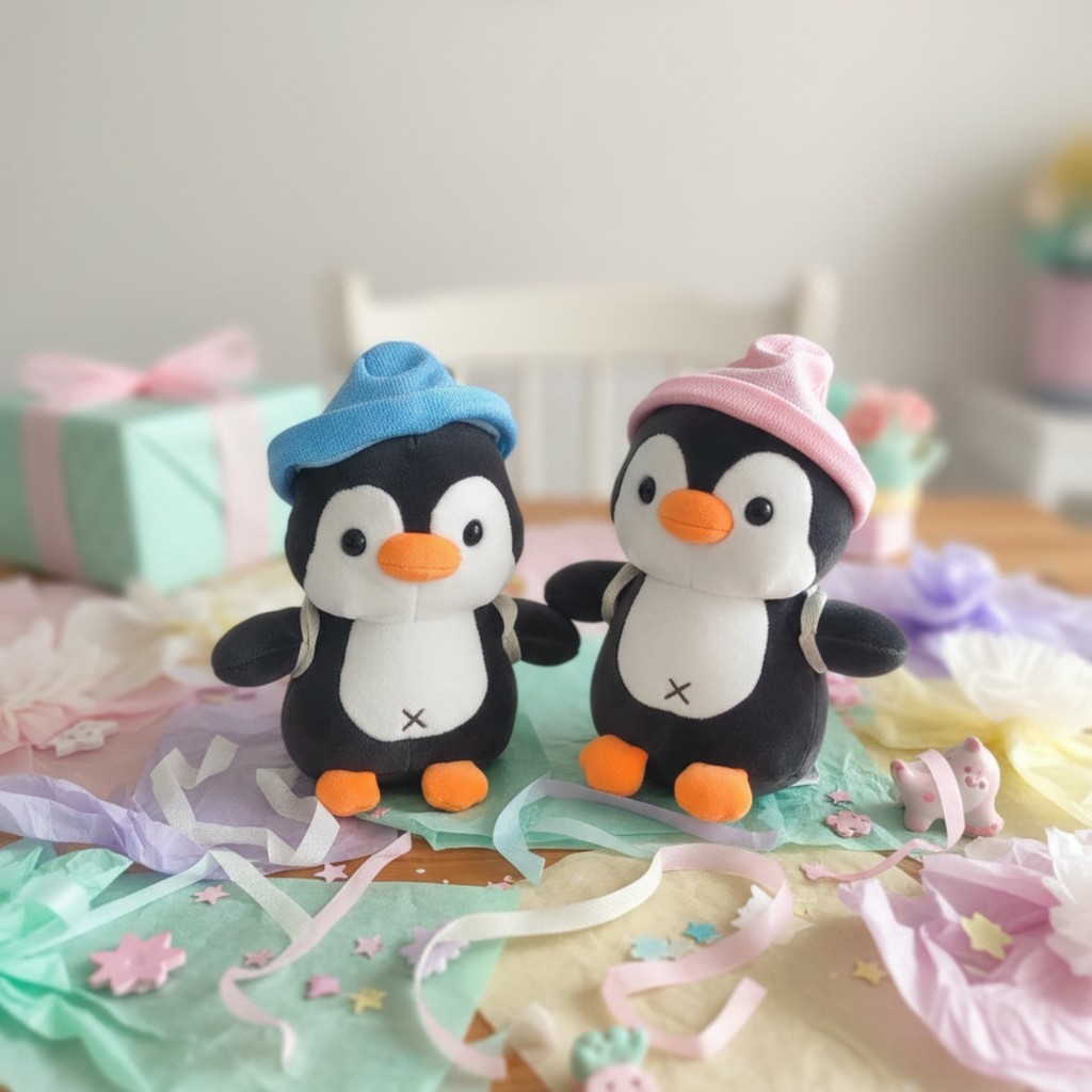 Pinguim de Pelúcia Com Mochila Decorativa 19cm – Fofura e Carinho Sempre ao Seu Lado!