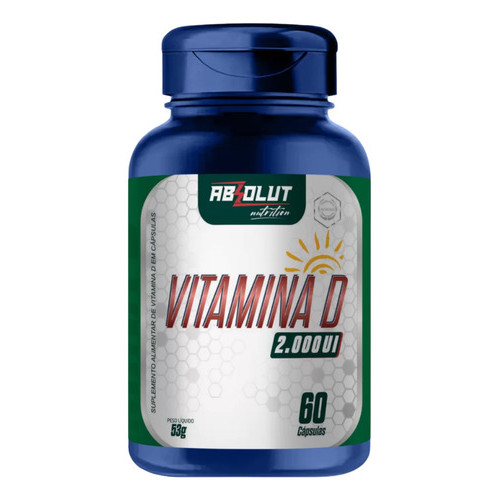 Vitamina D 2000ui Absolut Nutrition 60 Cápsulas Alta Potência
