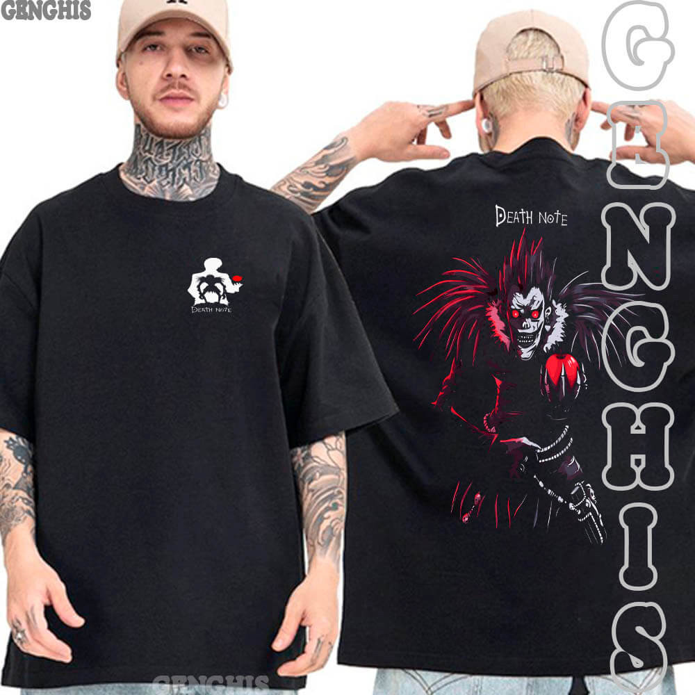 Camisa Death Note Ryuk Shinigami Light Yagami Anime Manga Camiseta Oversized Unissex Algodão