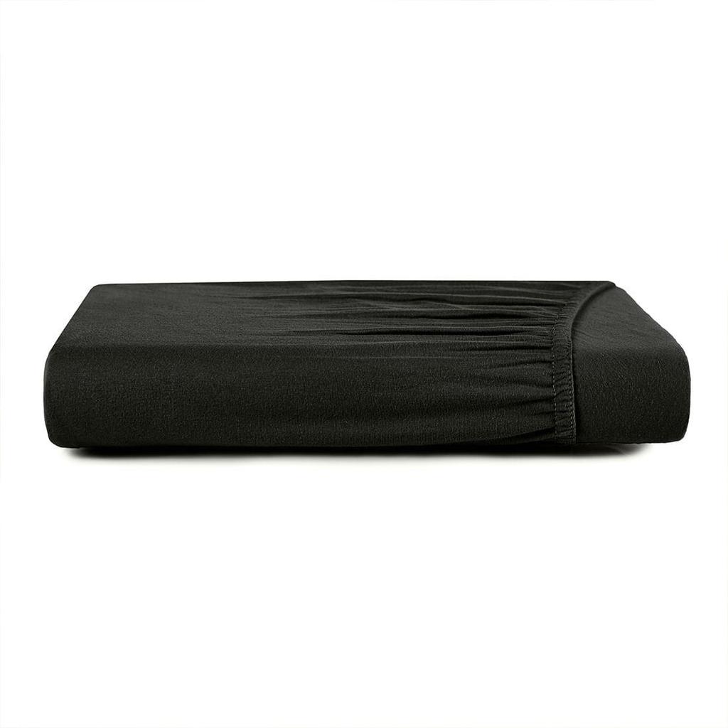 Lençol com Elástico Solteiro  Altenburg Malha Fio Penteado Preto Primitivo