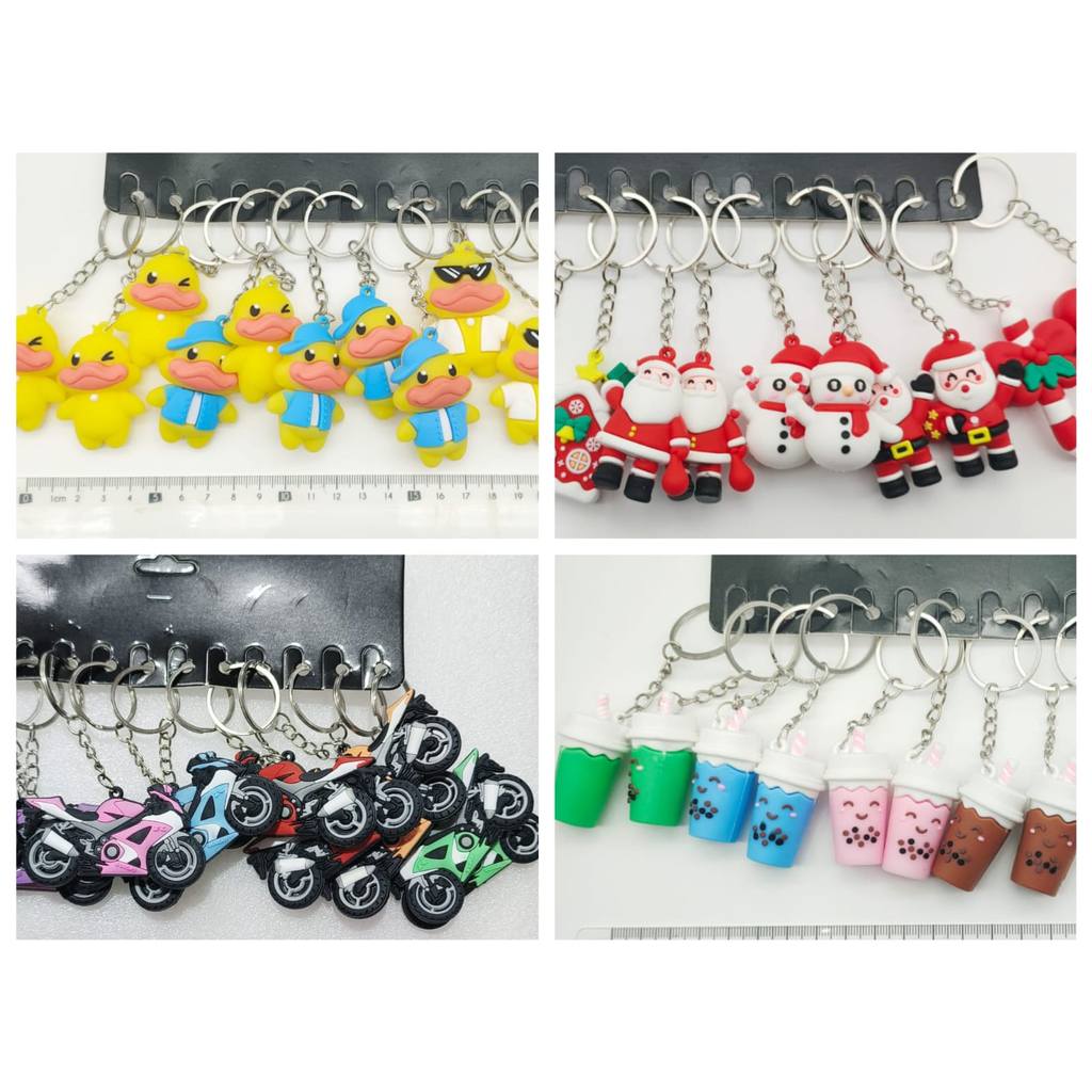 KIT 12 Chaveiros revenda emborrachado  varias modelos em Oferta na Shopee