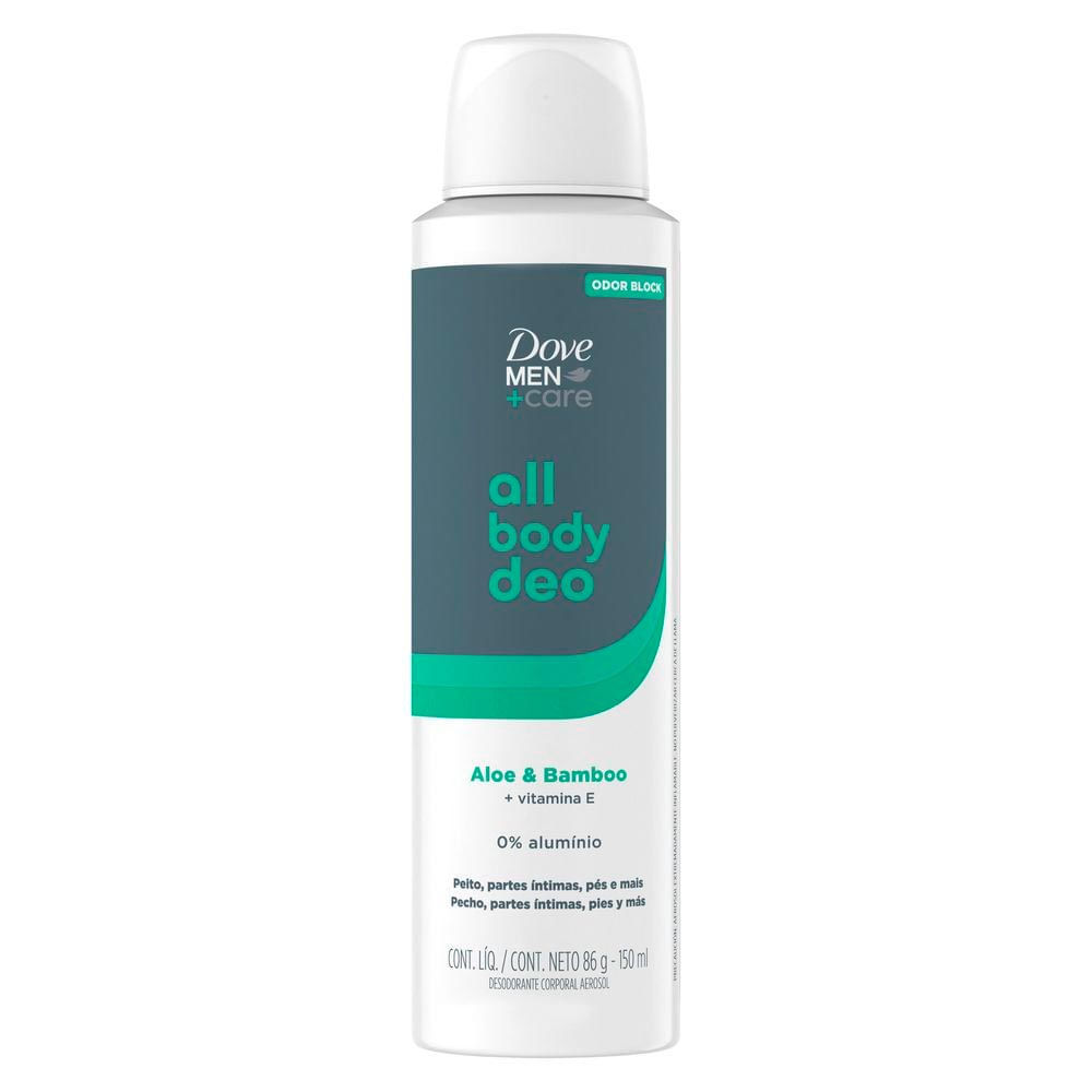Desodorante Dove Men Care Corporal All Body Aloe & Bamboo Vitamina E Aerosol 150ml