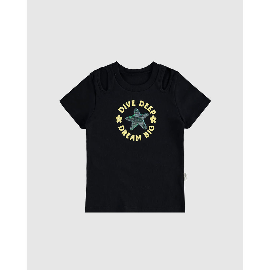 Blusa Infantil Menina Detalhe Vazado No Ombro Em Ribana Malwee Kids