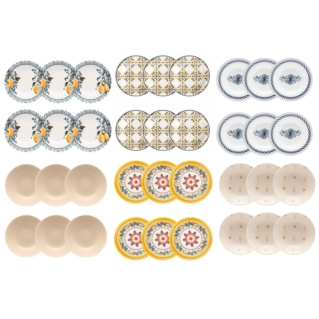 Jogo de Pratos de Jantar Fundo Cerâmica/Porcelana Oxford