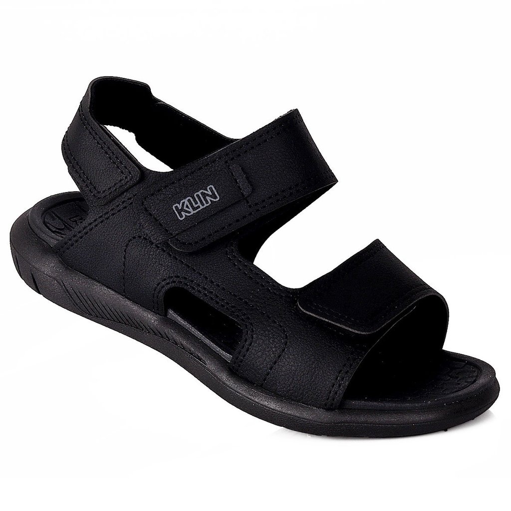 Papete Klin Sandália Infantil Masculina Preto Grafite Velcro Ajustável Conforto Dia a Dia Anatômica em Oferta na Shopee