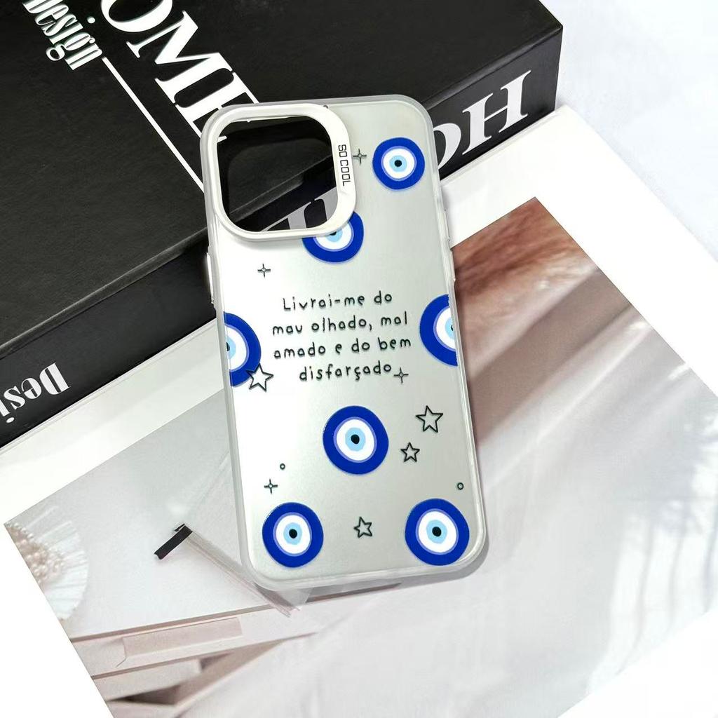 Capa Prateada Olho Grego para iPhone11,12,13/14,15,16/17 – Proteção e Boa Energia 17PROMAX