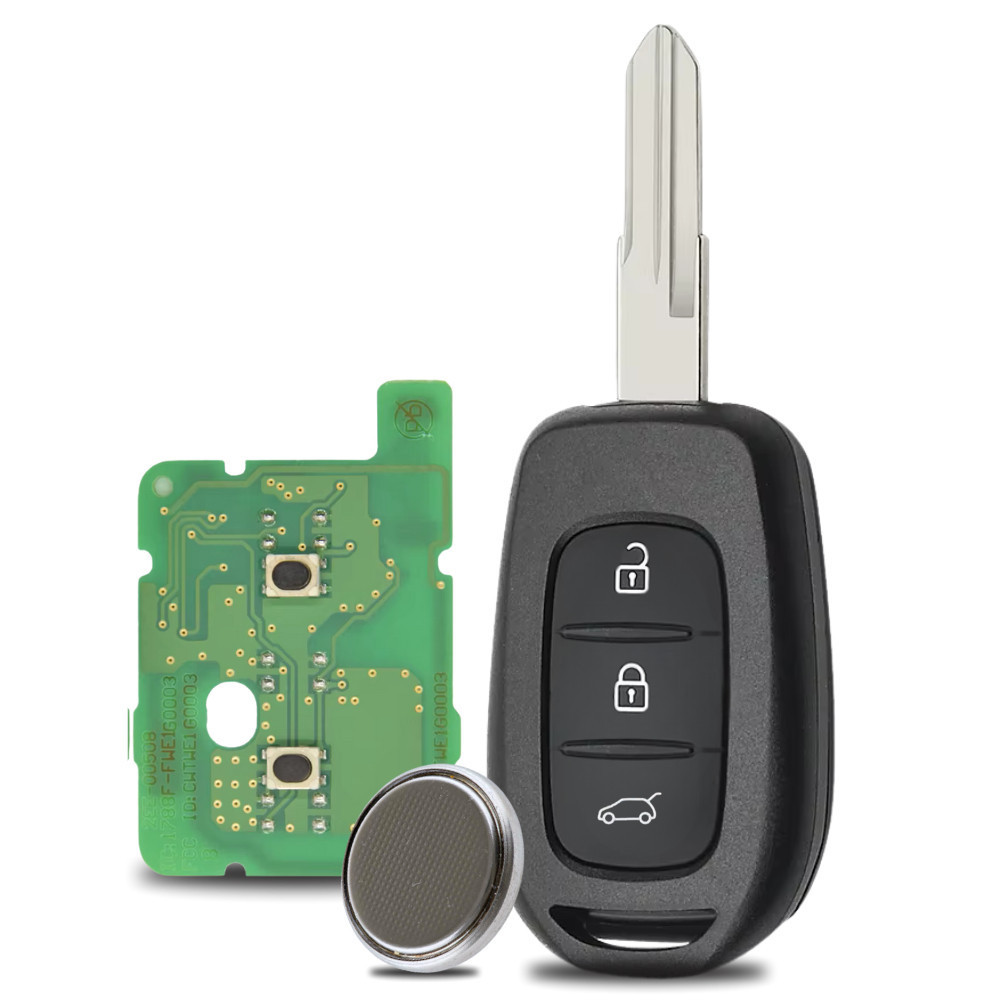 Chave Completa Renault Sandero Logan Duster 2008 2014 433MHz Chip Telecomando 3 Botões
