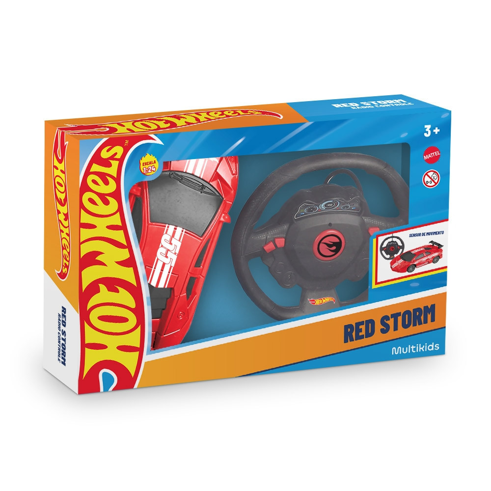 Carrinho de controle remoto Hot Wheels 1:24 Vermelho Multikids - BR2471 em Oferta na Shopee