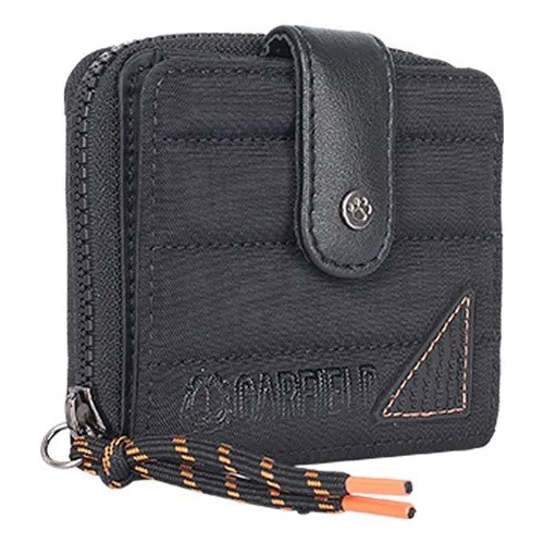 Carteira Garfield Tactel Nylon Pequena Juvenil Preta Gf2891