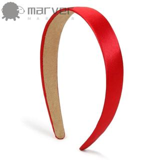 Faixa De Cabeça De Cetim MARVER , Tiaras Vermelhas Confortáveis De 3 Cm De Largura , Acessórios De Cabelo Elegantes E An