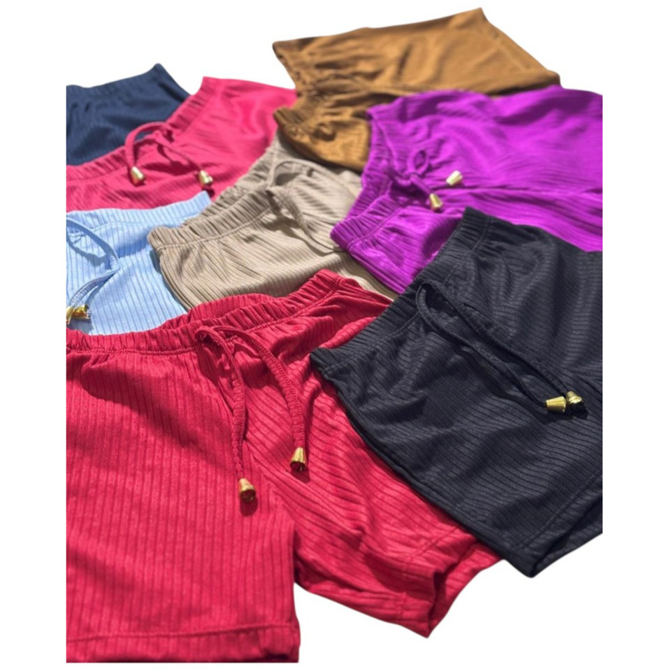 kit com 5 ou 3 Short Infantil menina Canelado Para qualquer ocasiões Tamanhos 6 ao 12 menina opção de 3 Short
