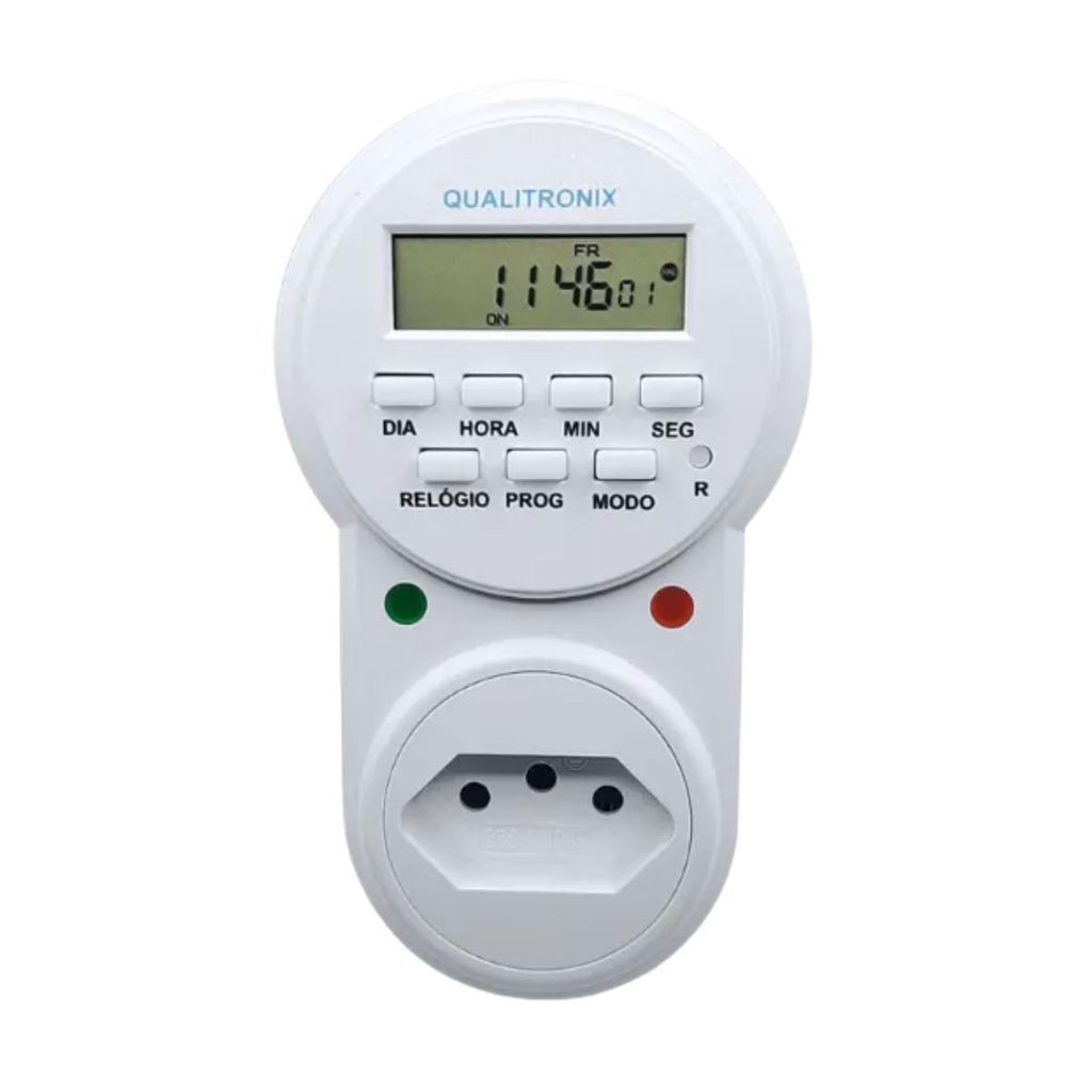 Timer Temporizador Digital Bivolt De Tomada Qualitronix em Oferta na Shopee