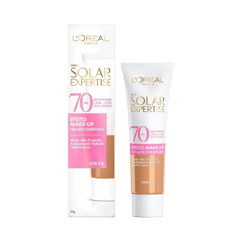 Protetor Facial L'Oréal Solar Expertise FPS 70 Efeito Makeup Cor 3.0 30g em Oferta na Shopee
