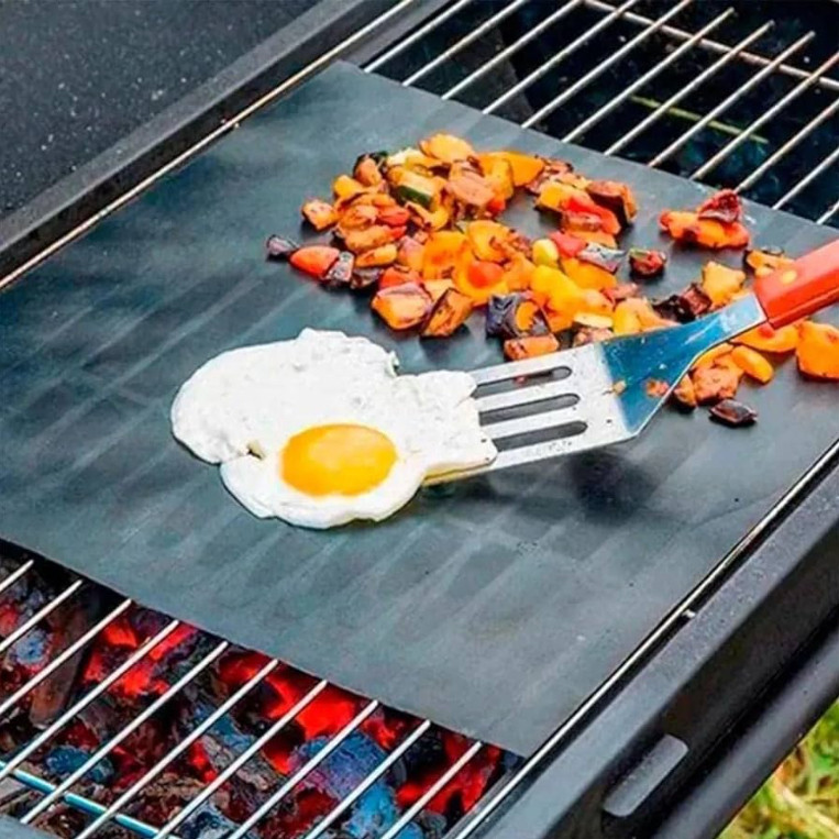 Kit 3 Manta Teflon Para Churrasqueira Grill Forno AirFryer Reutilizável Fibra de Vidro Não gruda Grelhar