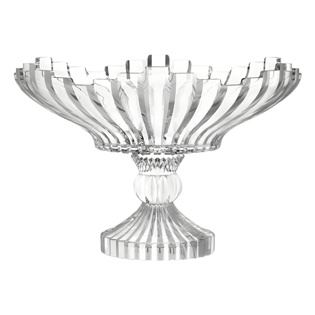Centro De Mesa Decorativo Com Pé Elevado Milan De Vidro Clear Transparente 30cm Fruteira Em Casa Tem