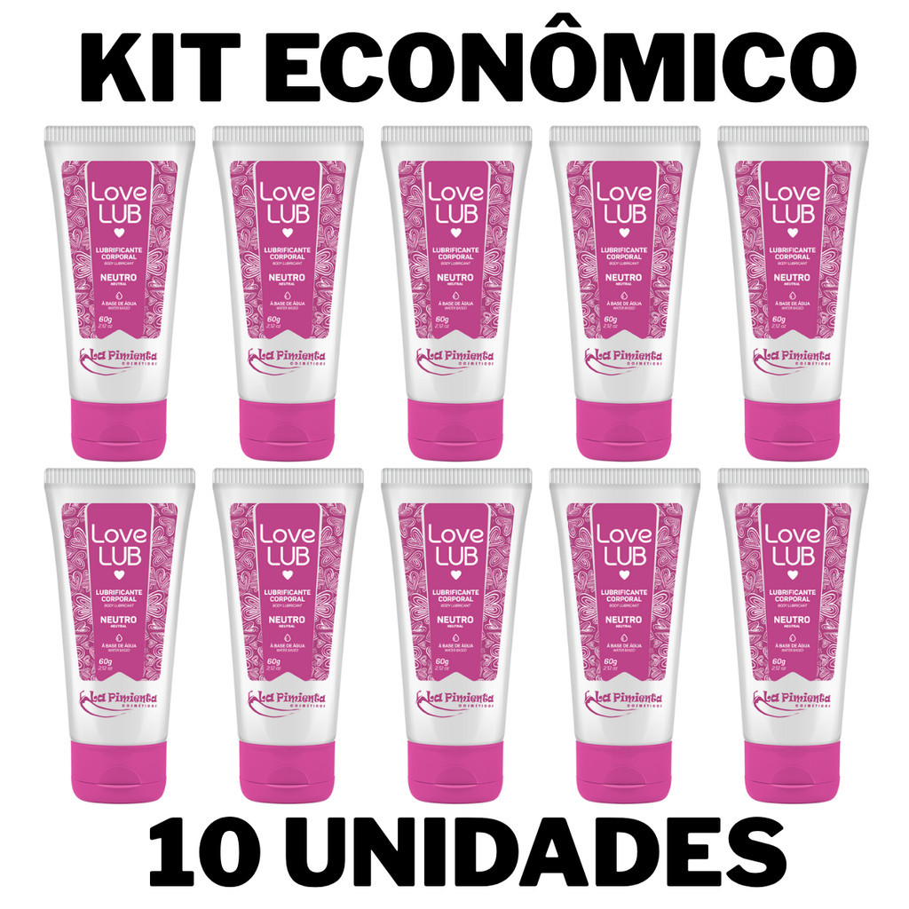 KIT 10 LUBRIFICANTES NEUTRO A BASE DE AGUA | TIPO KMED | IDEAL PARA ANAL OU VAGINAL | SEX SHOP