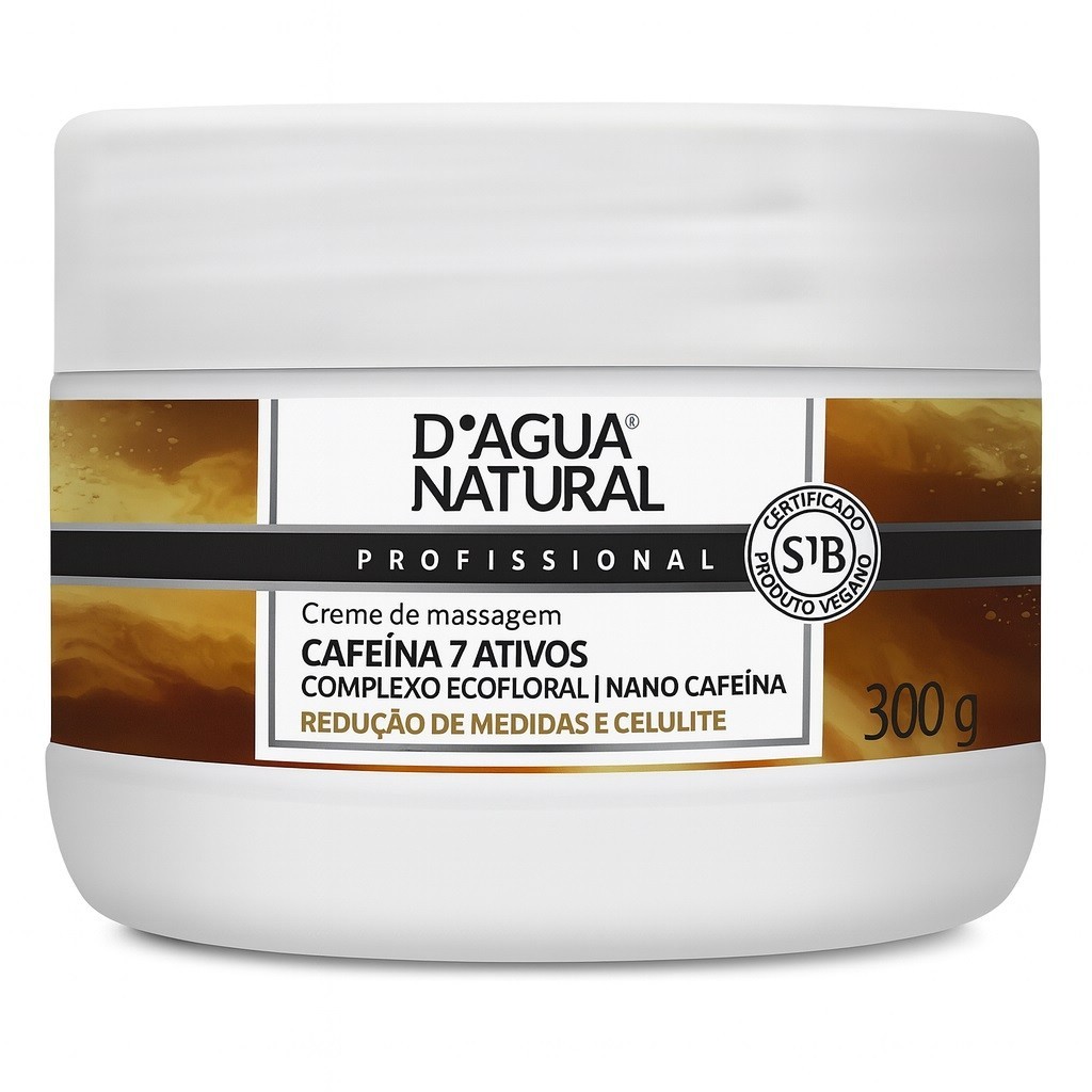 Creme Redutor Cafeína 7 Ativos – D’Água Natural 300g em Oferta na Shopee