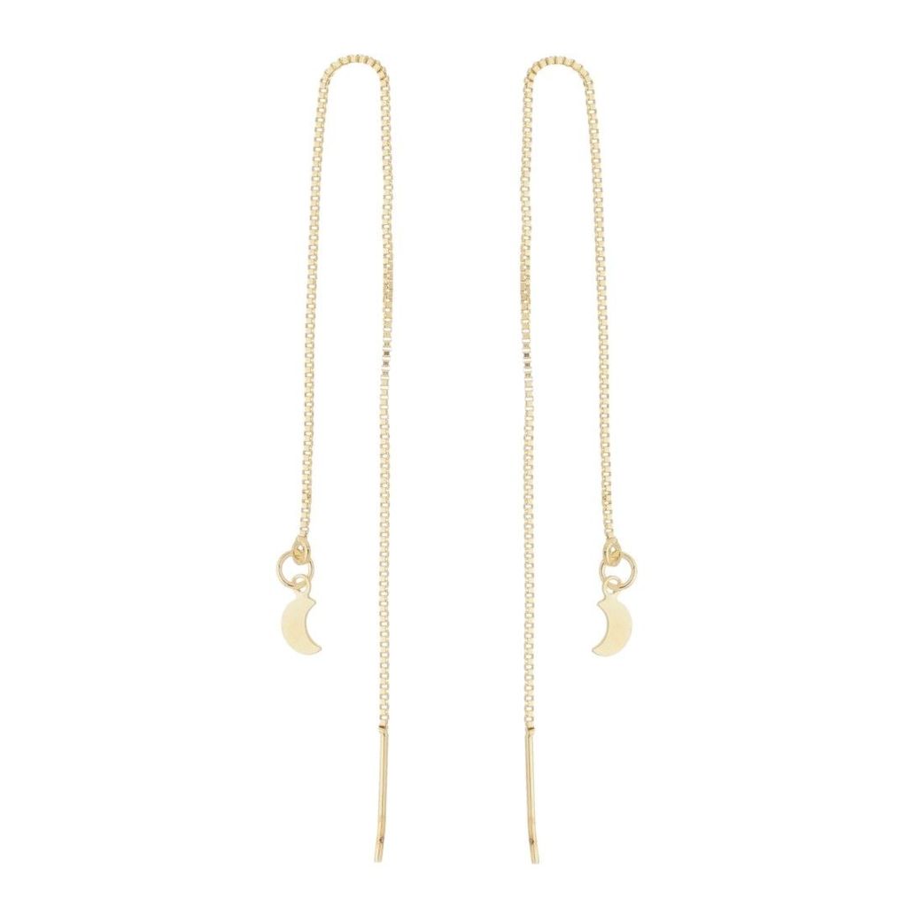 BRINCO FIO MAIA LUA FOLHEADO A OURO 18K em Oferta na Shopee