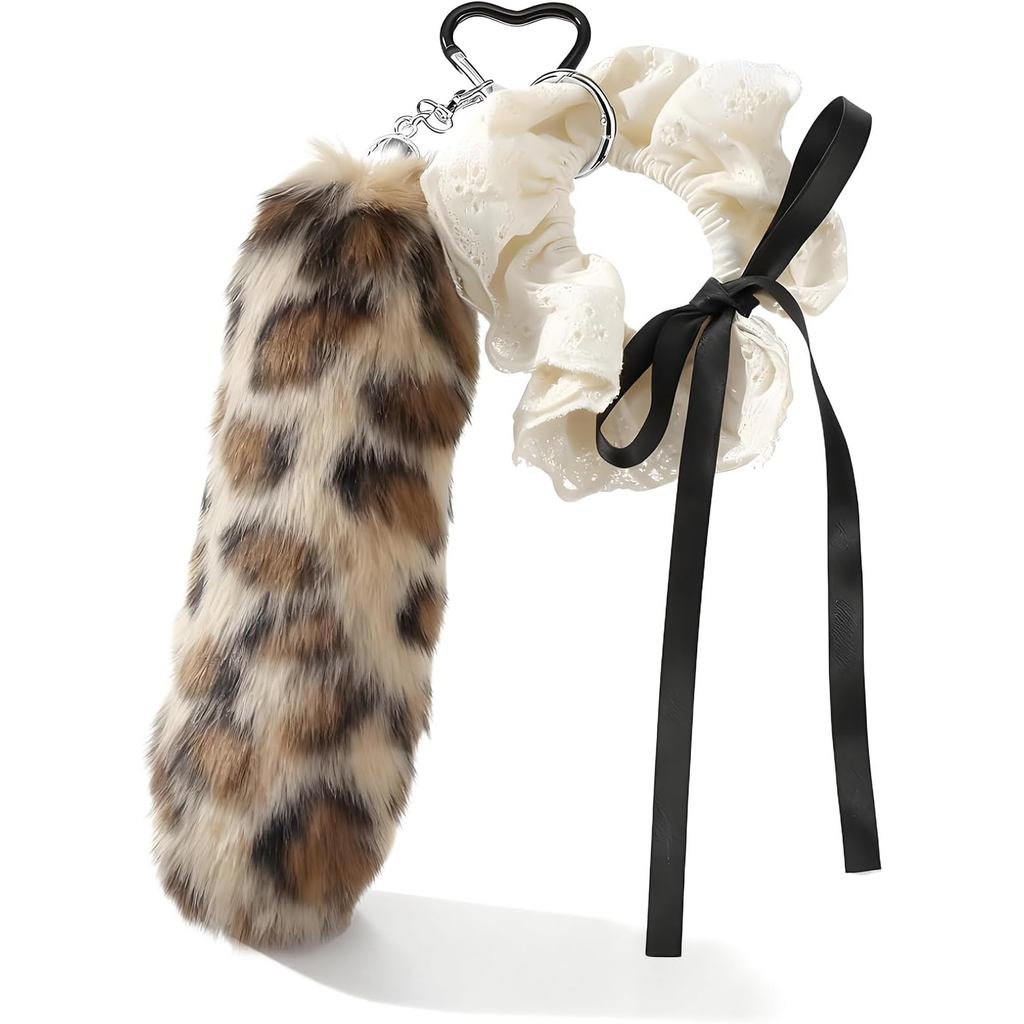 Adorável Rosa Raposa Cauda Chaveiro Bonito Saco De Pelúcia Bolsa Encantos Para Bolsas Fofo Therian s Mulheres Arco Acess