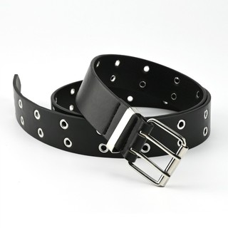 cinto feminino duplo ilhós punk rock preto material resistente