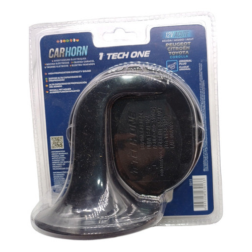 Buzina Tech One 12v Caracol Peugeot/citroen Plug Orig Agudo em Oferta na Shopee